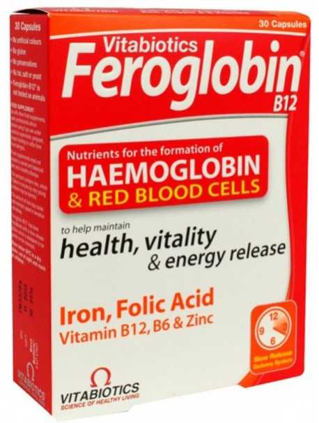 FEROGLOBIN B12 x 30 kapsula me clirim të ngadaltë - VITABIOTICS