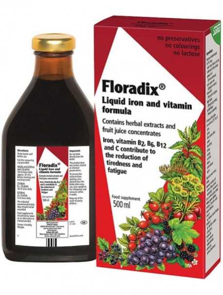 Floradix® Tonik me Hekur, Viatmina dhe ekstrakte bimore 250 mL - SALUS HAUS